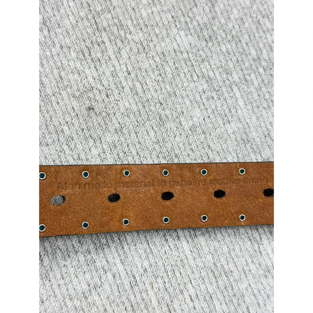 Nocona Belt Co Brown Leather Turquoise Studded Western Belt Size 28‎ N4435244